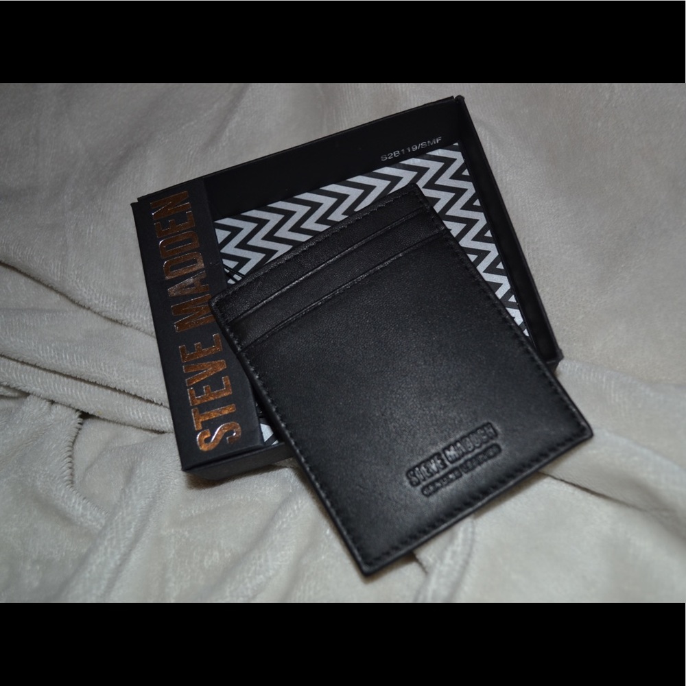 ✨ STEVE MADDEN WALLET - BLACK LEATHER ✨